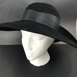 Frank Olive Private Collection Black wool felt hat